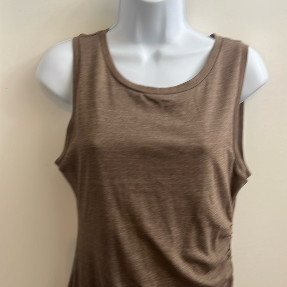 MELROSE AND MARKET Leith Ruched Body-Con Sleeveless Dress Medium Heather Brown - Picture 3 of 11